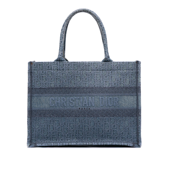 Pre-Loved Dior Medium Oblique Denim Book Tote - Picture 1 of 12